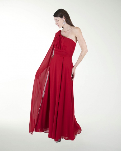 VESTIDO CL DE UN HOMBRO CON MANGA