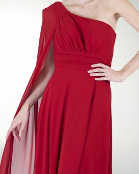 VESTIDO CL DE UN HOMBRO CON MANGA