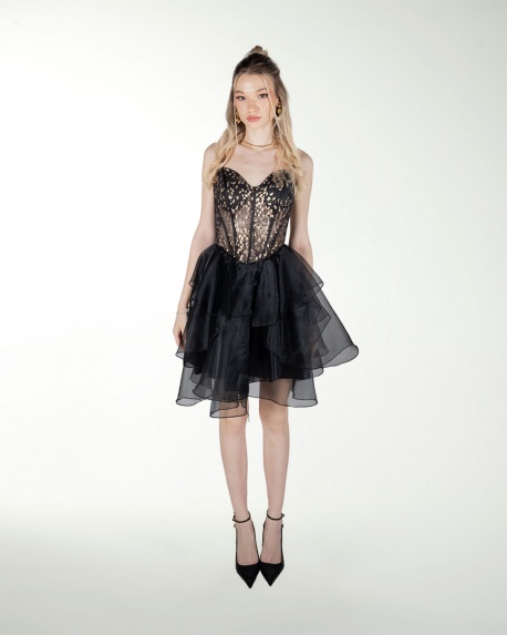 VESTIDO CC CORSET CON BRILLO