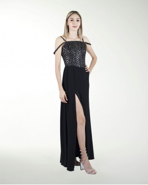 VESTIDO CL CORSET CON LENTEJUELA