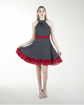 VESTIDO CASUAL HALTER CON OLAN