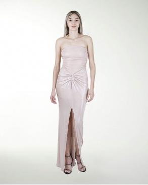 VESTIDO CL DRAPEADO CON ABERTURA