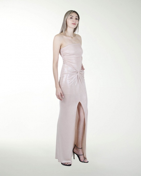 VESTIDO CL DRAPEADO CON ABERTURA