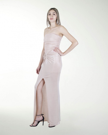 VESTIDO CL DRAPEADO CON ABERTURA