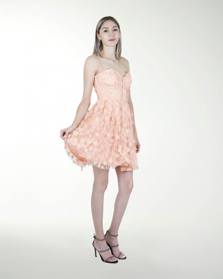 VESTIDO CC CORSET EN TELA 3D