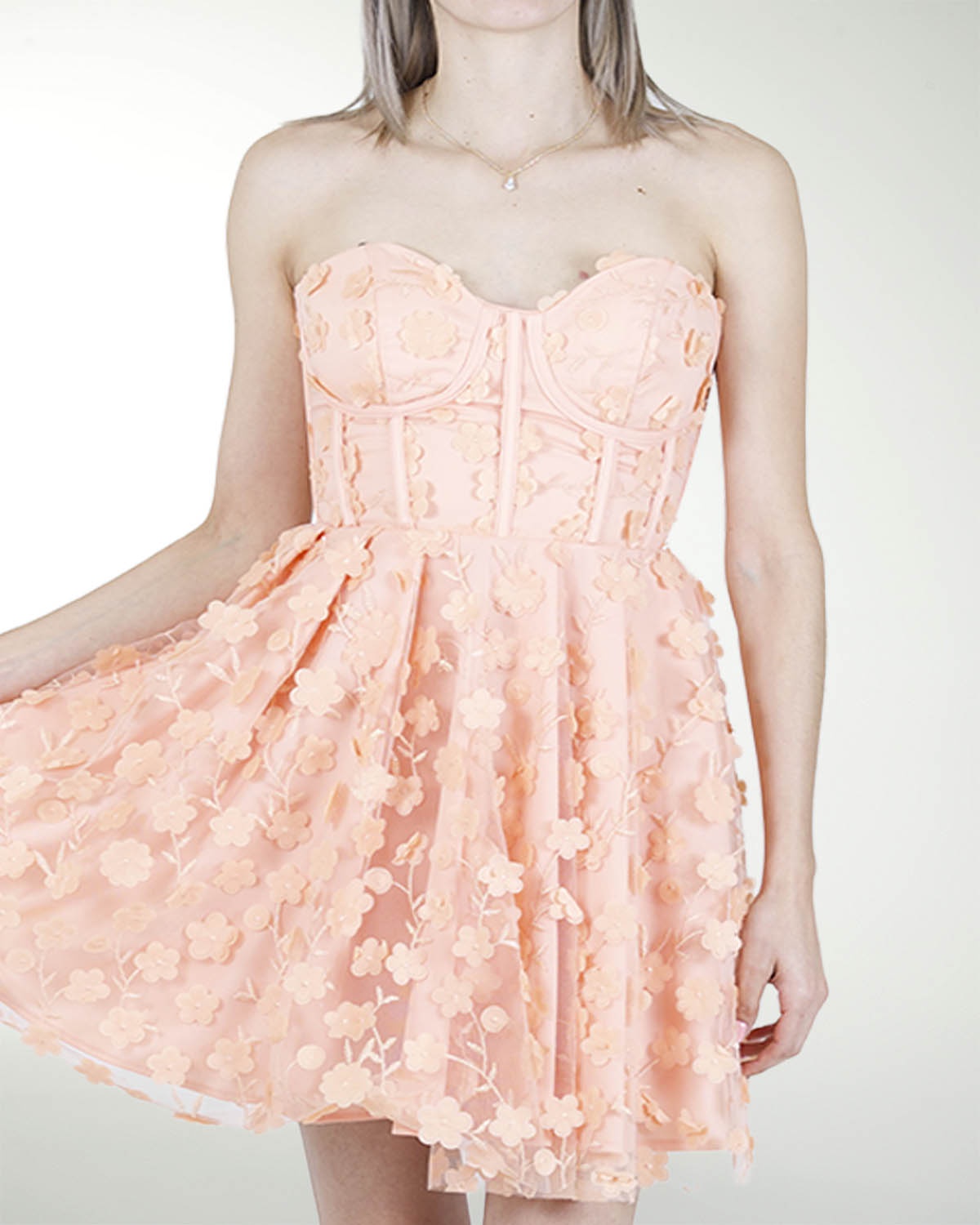 VESTIDO CC CORSET EN TELA 3D