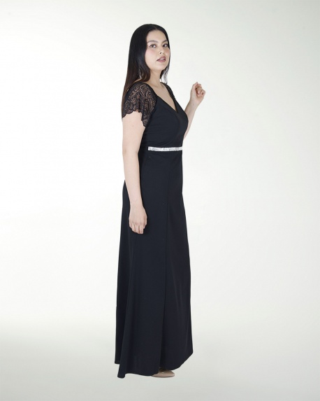 VESTIDO TE CON MANGAS DE ENCAJE