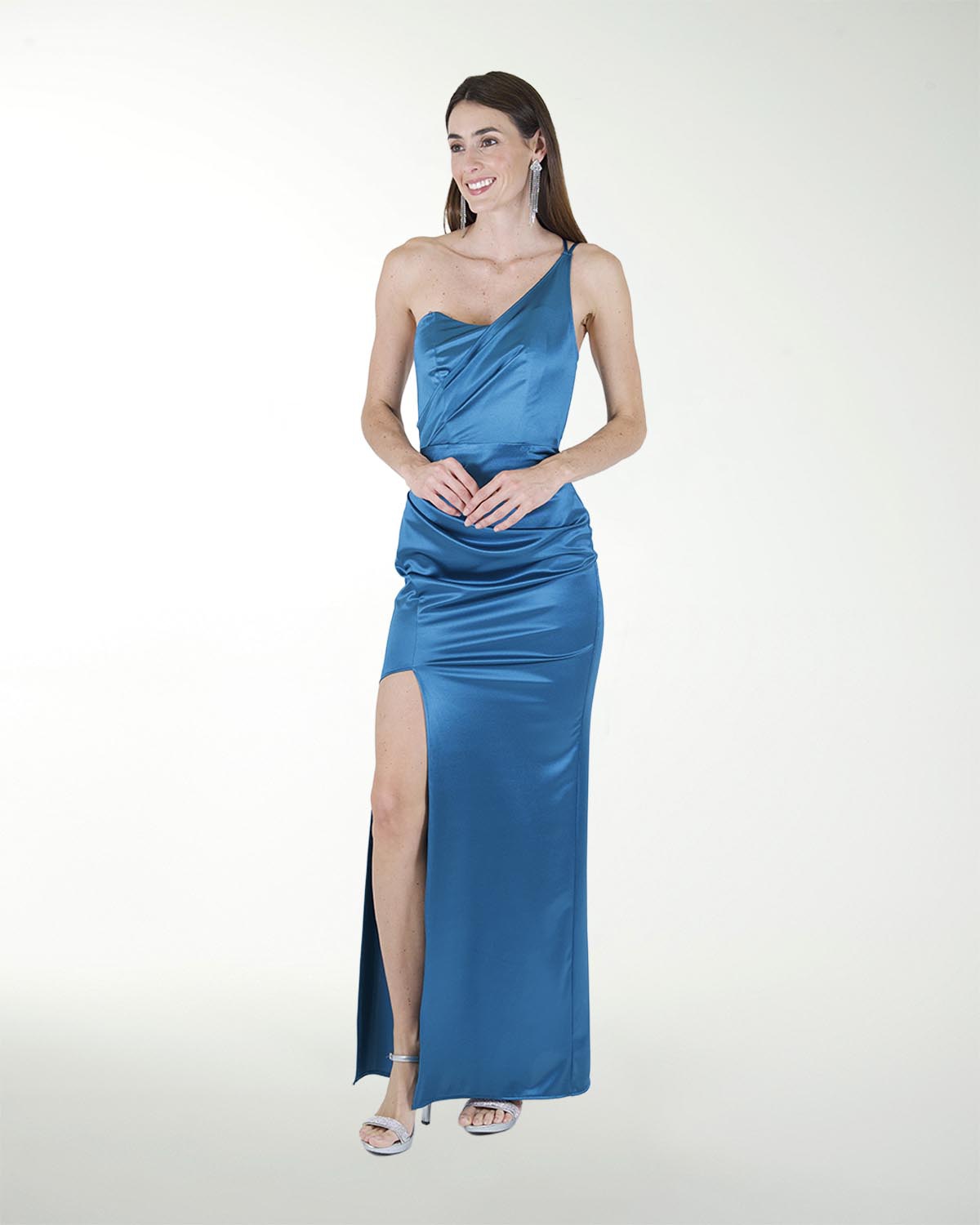 VESTIDO CL DRAPEADO DE UN TIRANTE