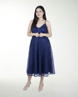 VESTIDO TE ESCOTE EN V LARGO MIDI