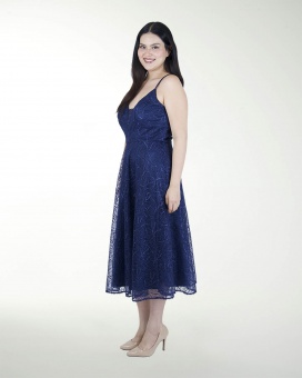 VESTIDO TE ESCOTE EN V LARGO MIDI