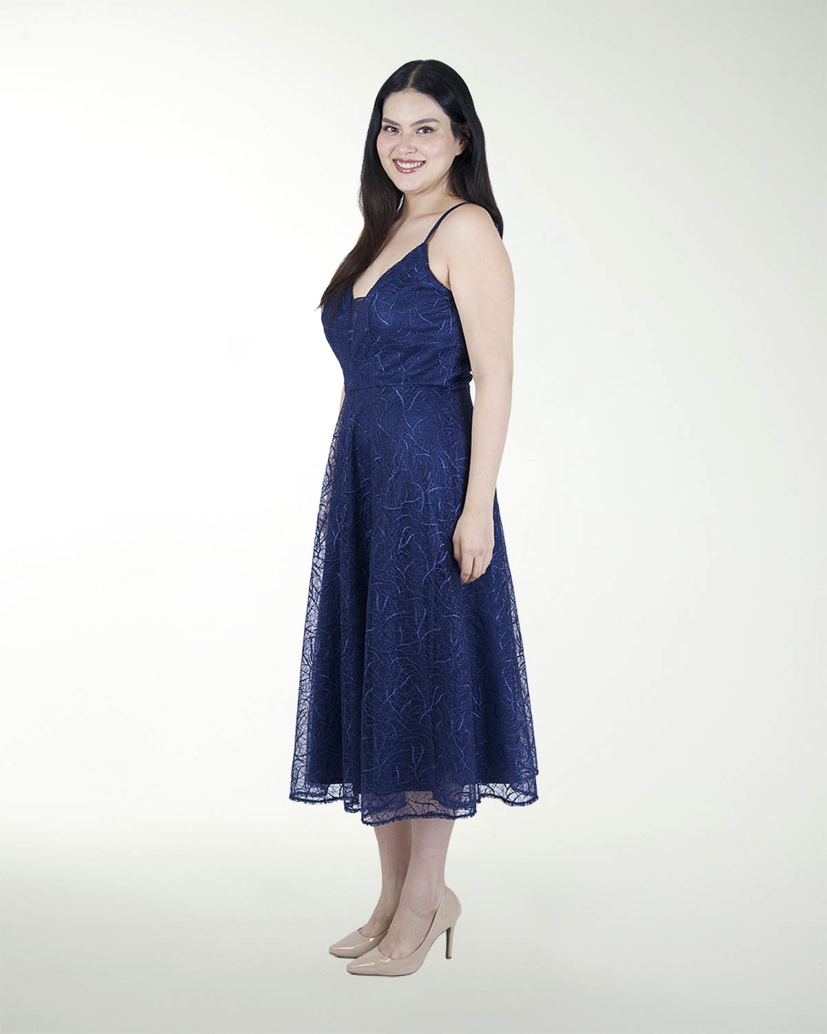 VESTIDO TE ESCOTE EN V LARGO MIDI