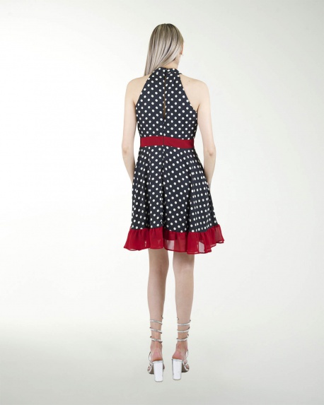 VESTIDO DA HALTER  CON OLAN