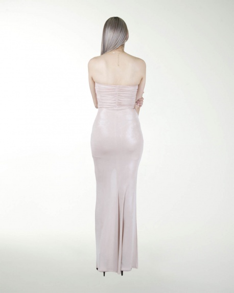 VESTIDO CL DRAPEADO CON ABERTURA