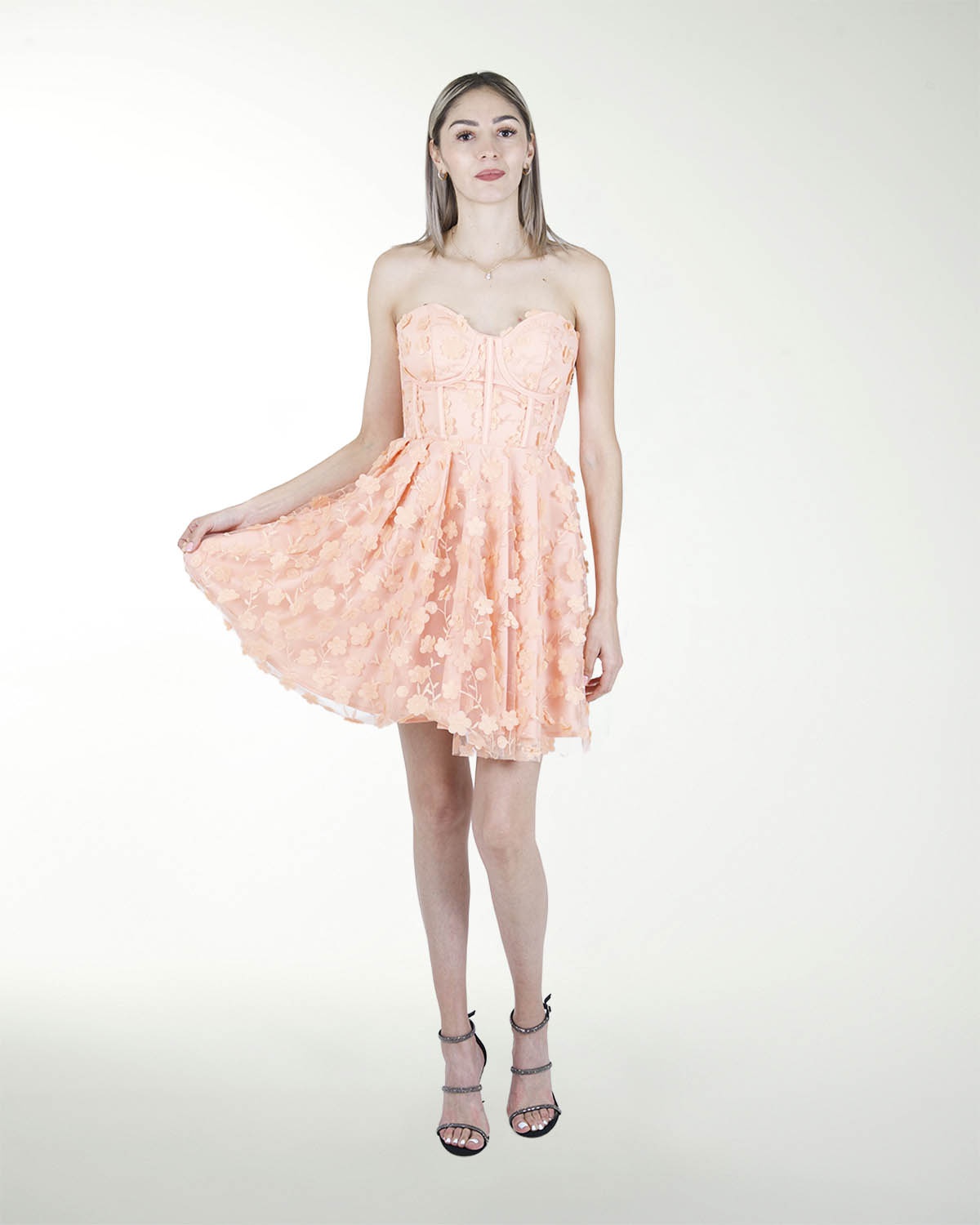 VESTIDO CC CORSET EN TELA 3D