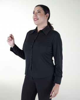 BLUSA CUELLO CAMISERO MANGA LARGA Y BOTONES