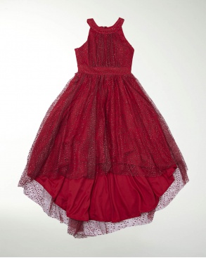 VESTIDO NIÑA CON PLIGUES Y CAUDA