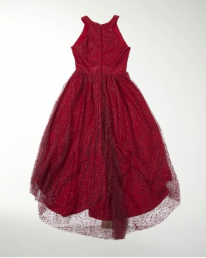 VESTIDO NIÑA CON PLIGUES Y CAUDA