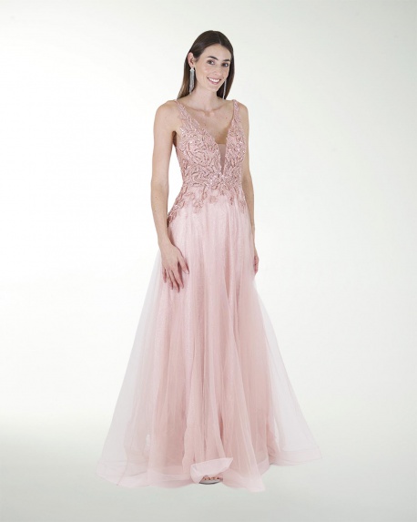 VESTIDO PR GRAN GALA CON BRILLO