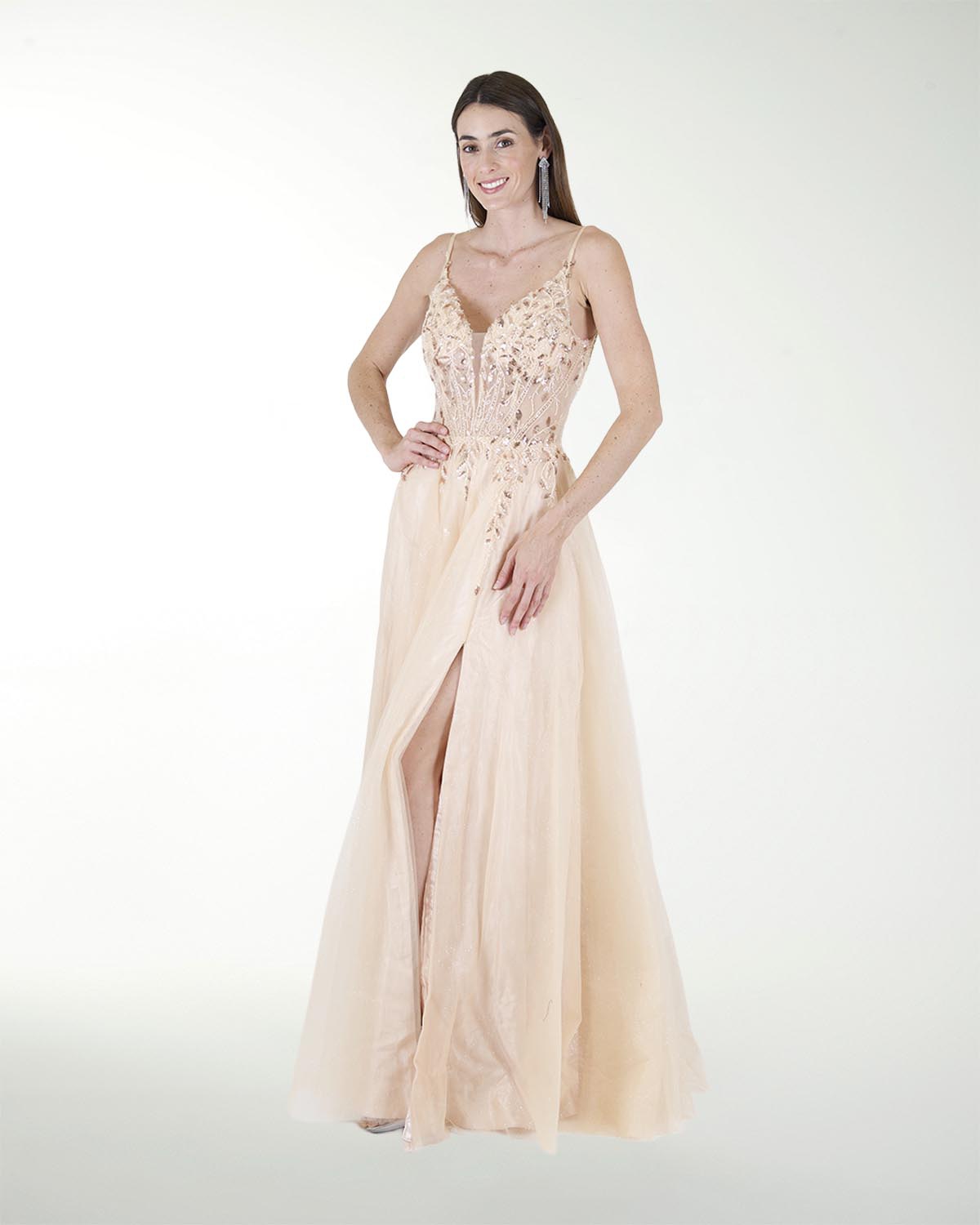 VESTIDO PR GRAN GALA CON BRILLO