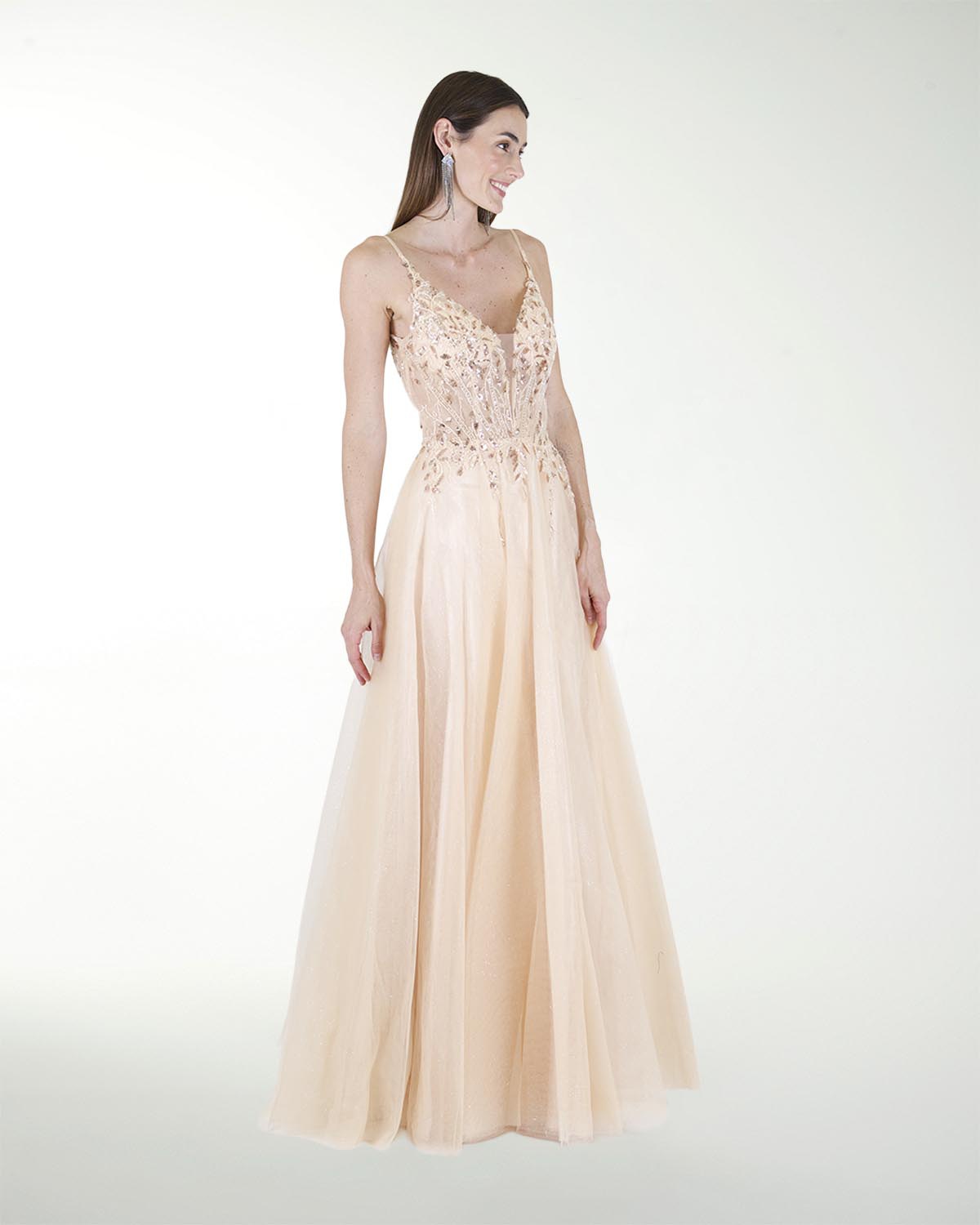 VESTIDO PR GRAN GALA CON BRILLO