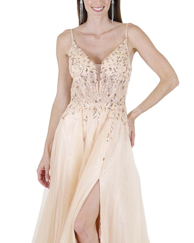 VESTIDO PR GRAN GALA CON BRILLO