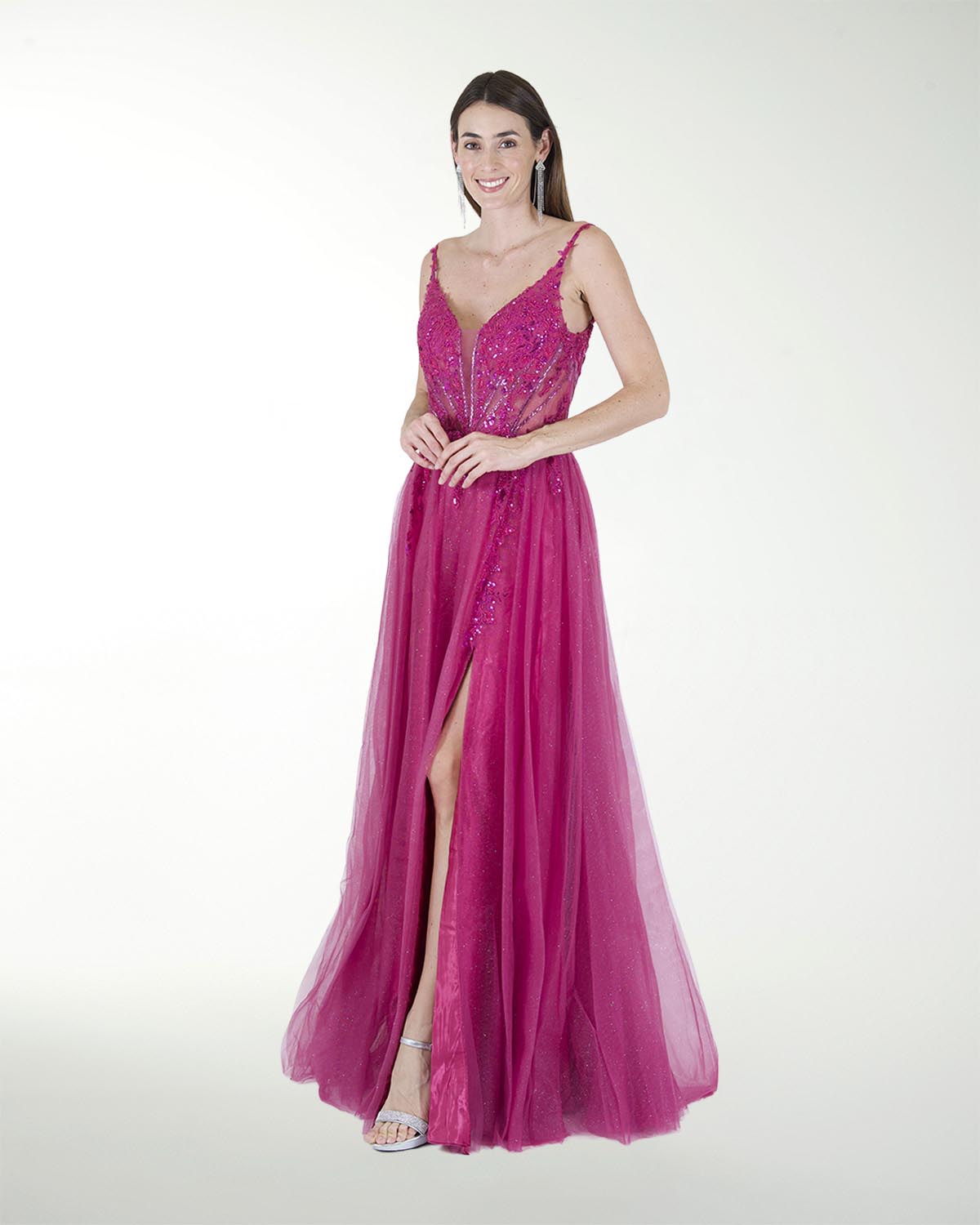 VESTIDO PR GRAN GALA CON BRILLO