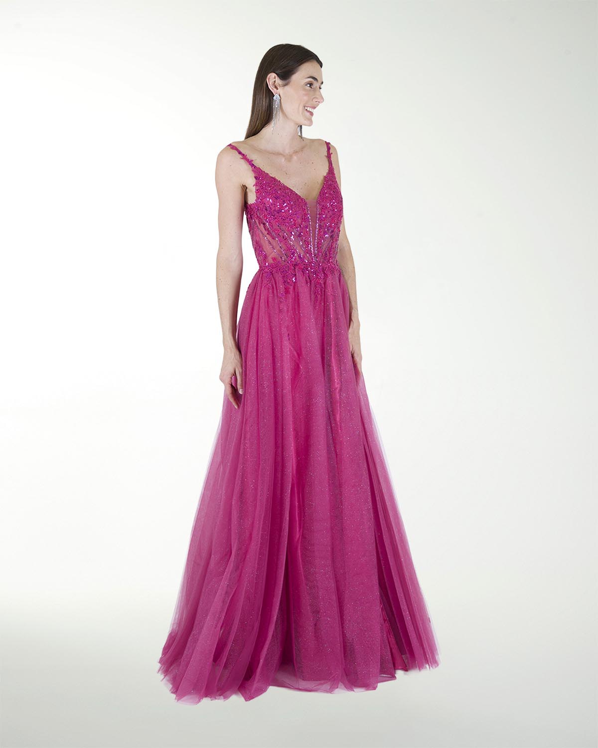 VESTIDO PR GRAN GALA CON BRILLO