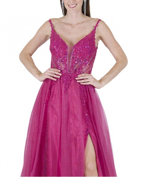 VESTIDO PR GRAN GALA CON BRILLO