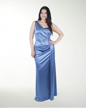 VESTIDO TE DRAPEADO DE UN HOMBRO