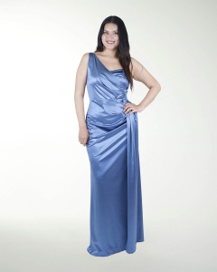 VESTIDO TE DRAPEADO DE UN HOMBRO