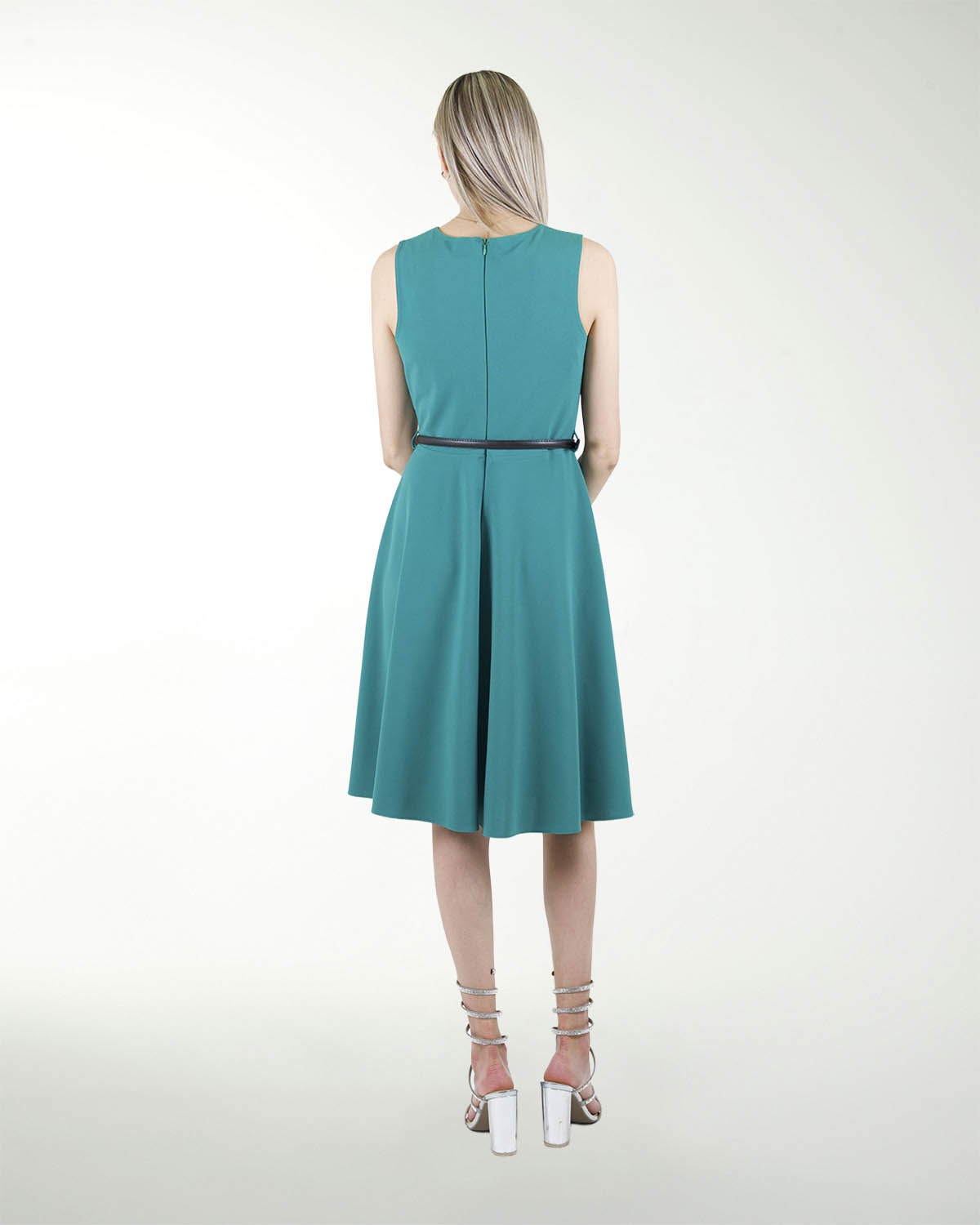 VESTIDO CA LISO CON BOLSAS Y CINTURON