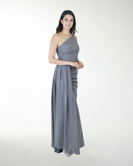 VESTIDO CL DRAPEADO CON ABERTURA
