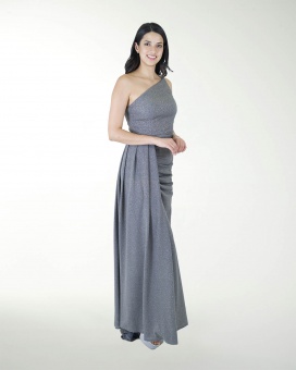 VESTIDO CL DRAPEADO CON ABERTURA