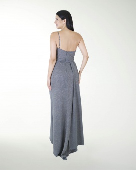 VESTIDO CL DRAPEADO CON ABERTURA