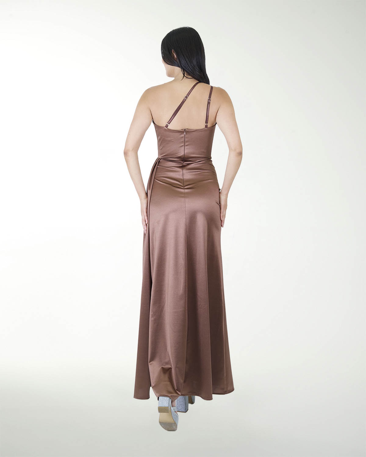 VESTIDO CL WARP DE UN HOMBRO DRAPEADO
