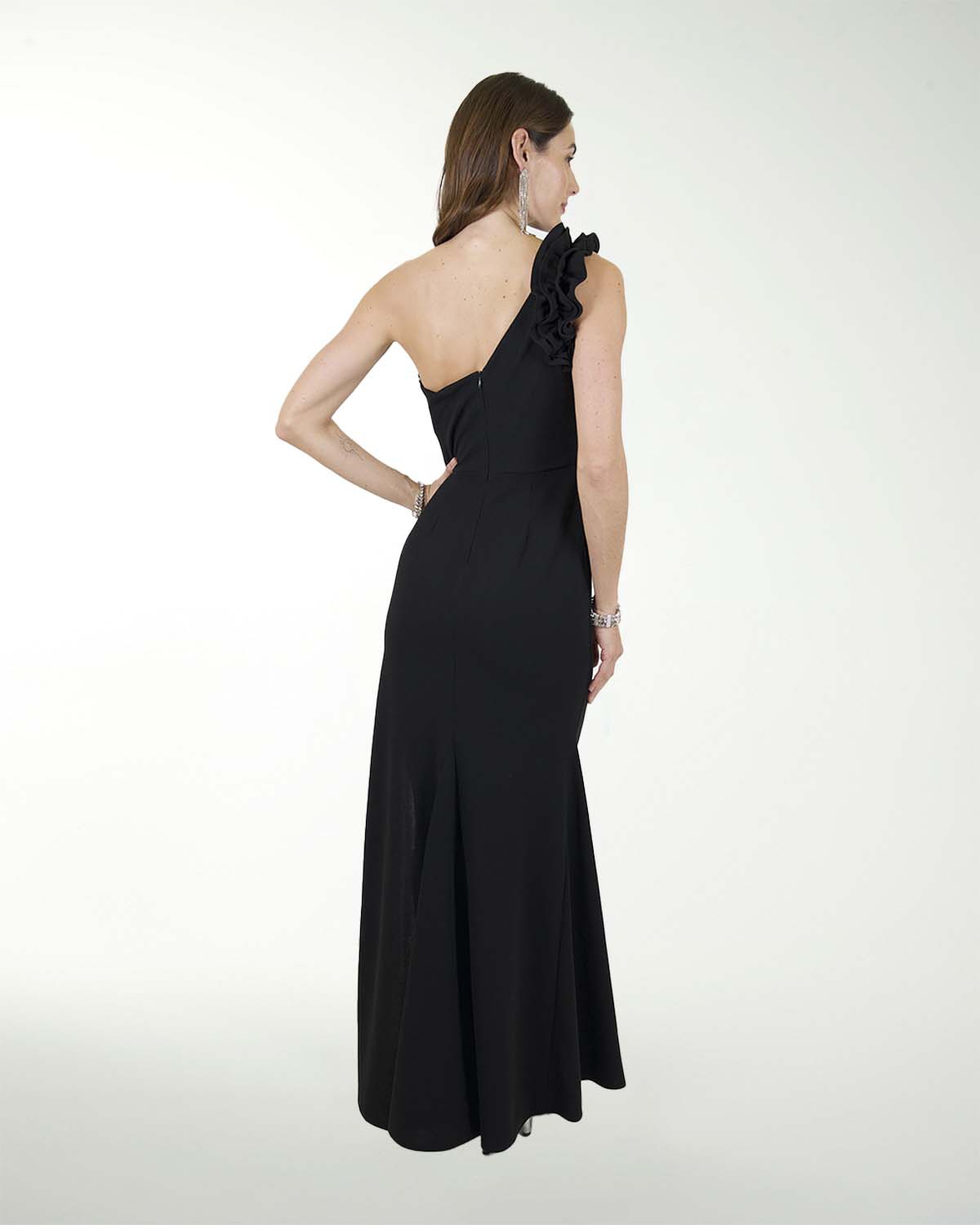 VESTIDO CL CREPE DE UN HOMBRO