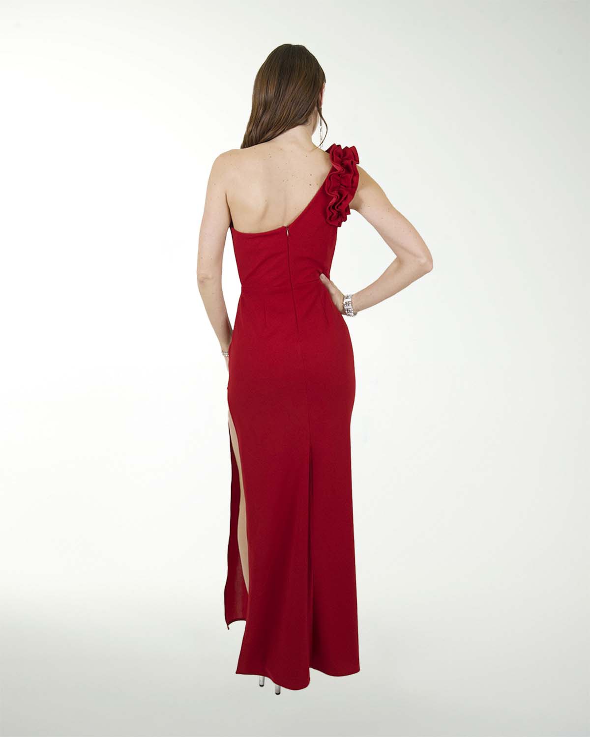 VESTIDO CL CREPE DE UN HOMBRO