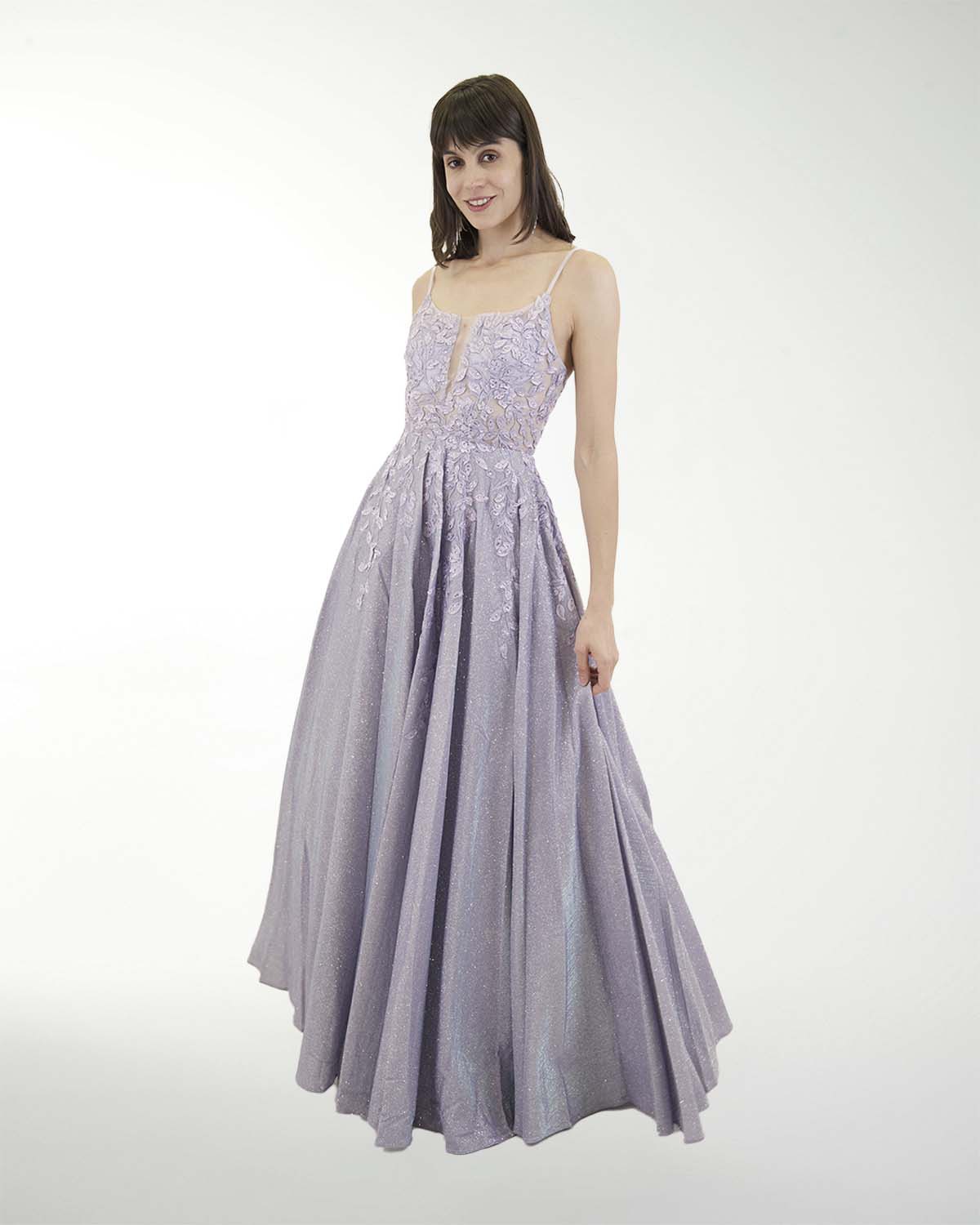 VESTIDO PR GRAN GALA CON BRILLO