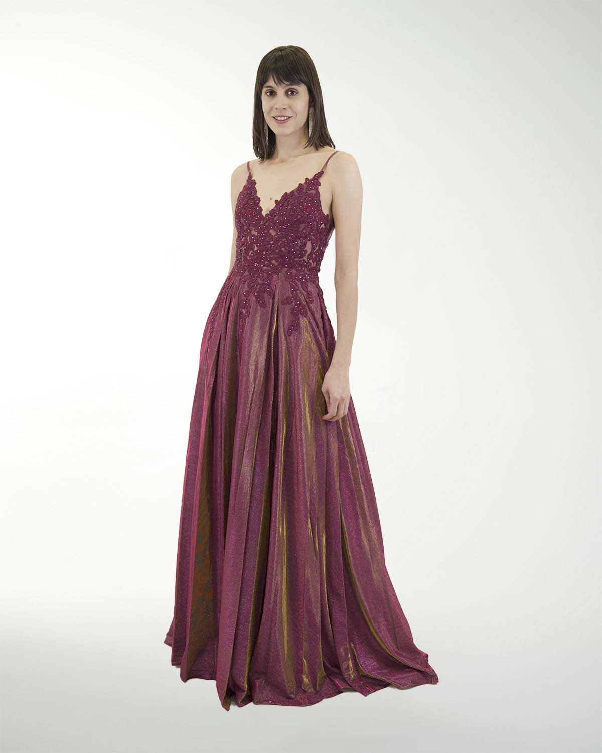 VESTIDO PR GRAN GALA CON BRILLO