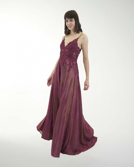 VESTIDO PR GRAN GALA CON BRILLO