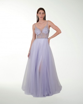 VESTIDO SY GRAN GALA ESTILO PRINCESA CON DESTELLOS DE BRILLO