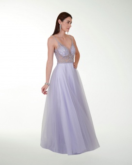 VESTIDO SY GRAN GALA ESTILO PRINCESA CON DESTELLOS DE BRILLO
