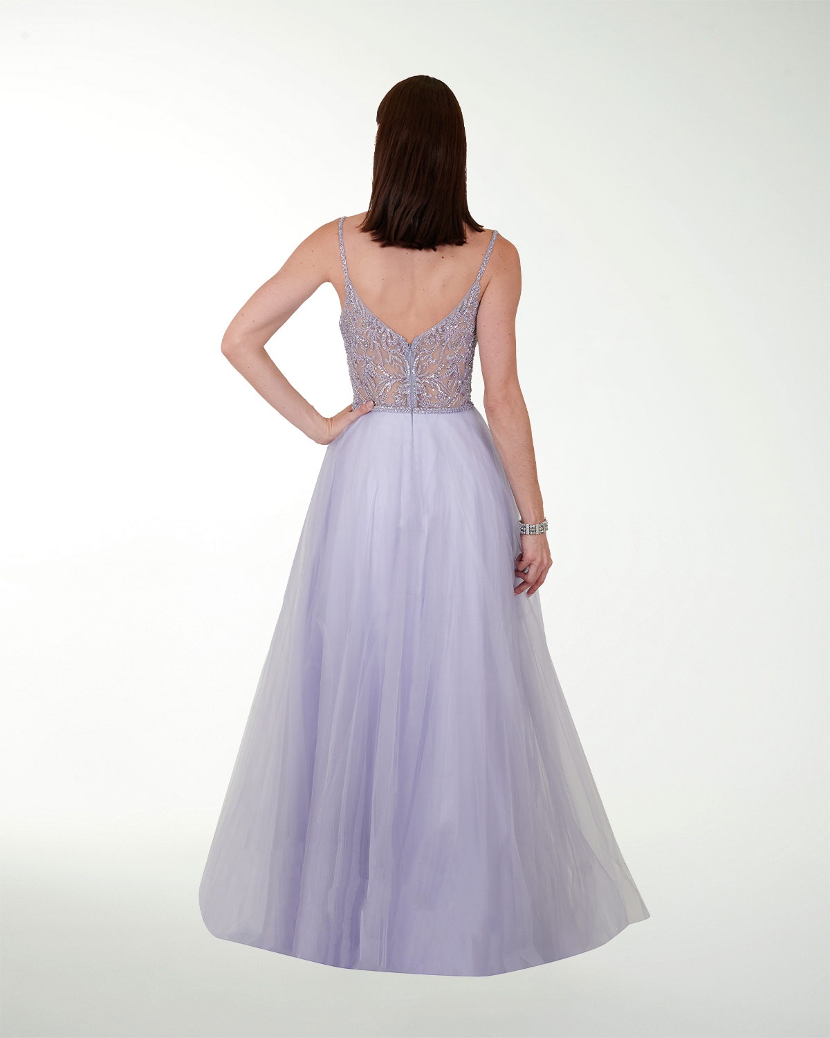 VESTIDO SY GRAN GALA ESTILO PRINCESA CON DESTELLOS DE BRILLO