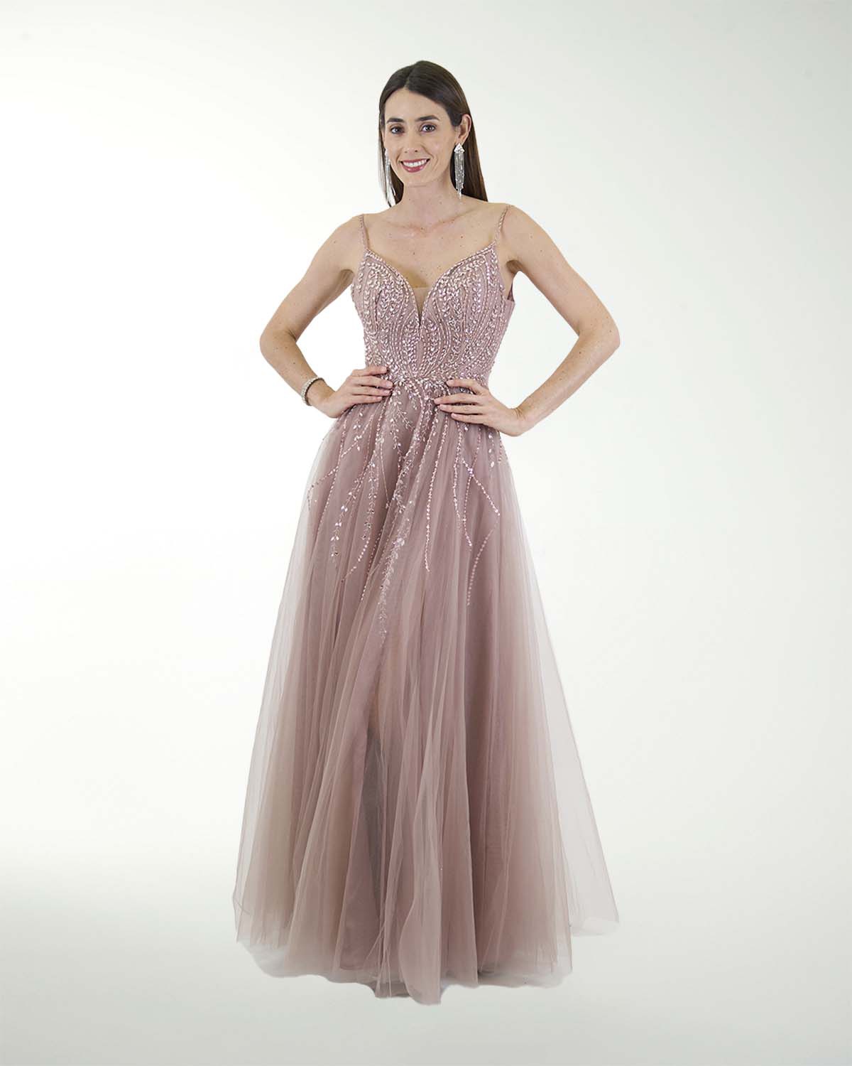 VESTIDO PR GRAN GALA CON BRILLO
