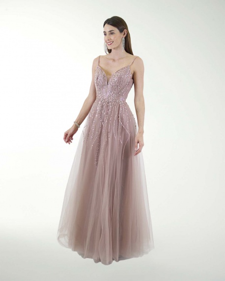 VESTIDO PR GRAN GALA CON BRILLO