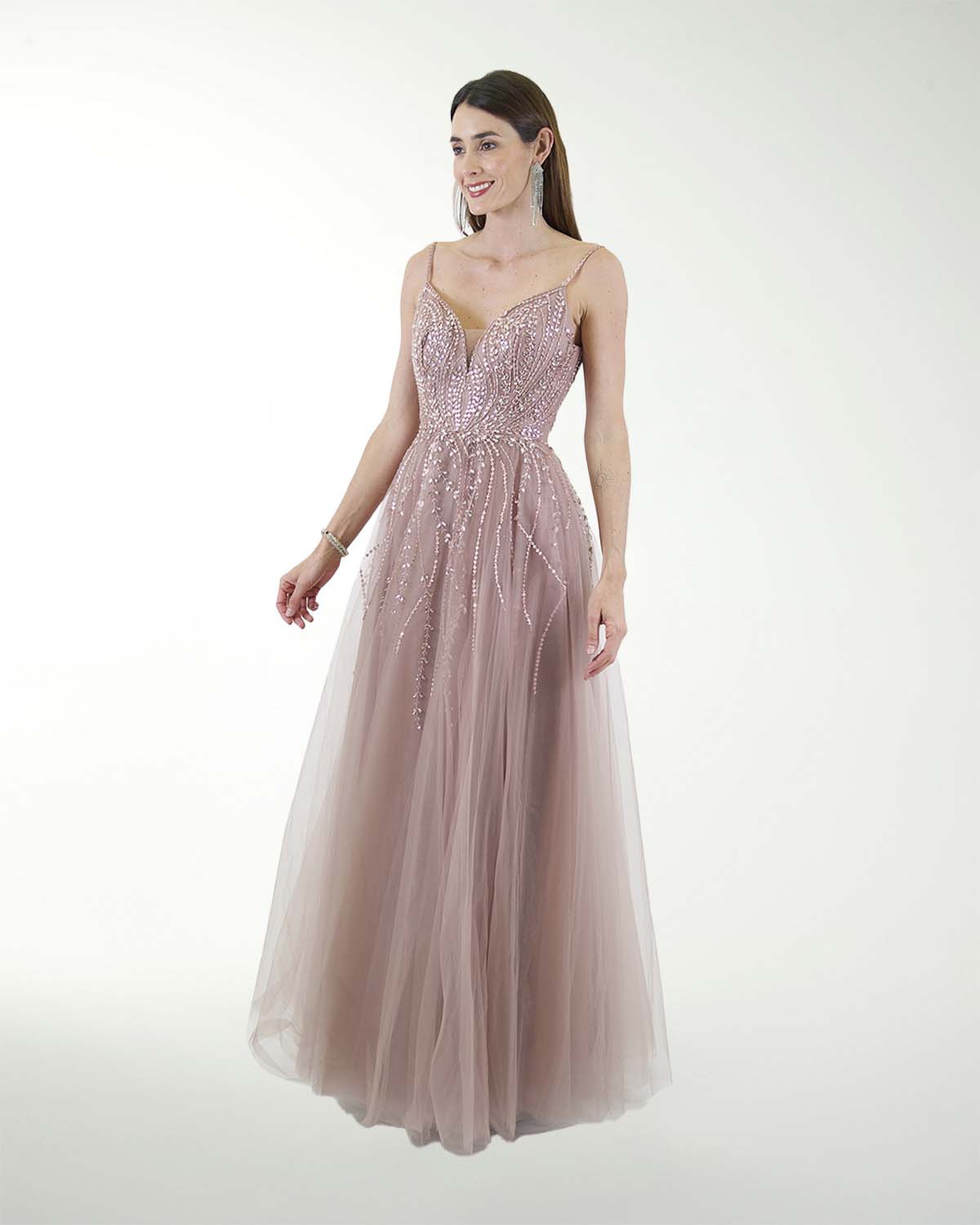 VESTIDO PR GRAN GALA CON BRILLO