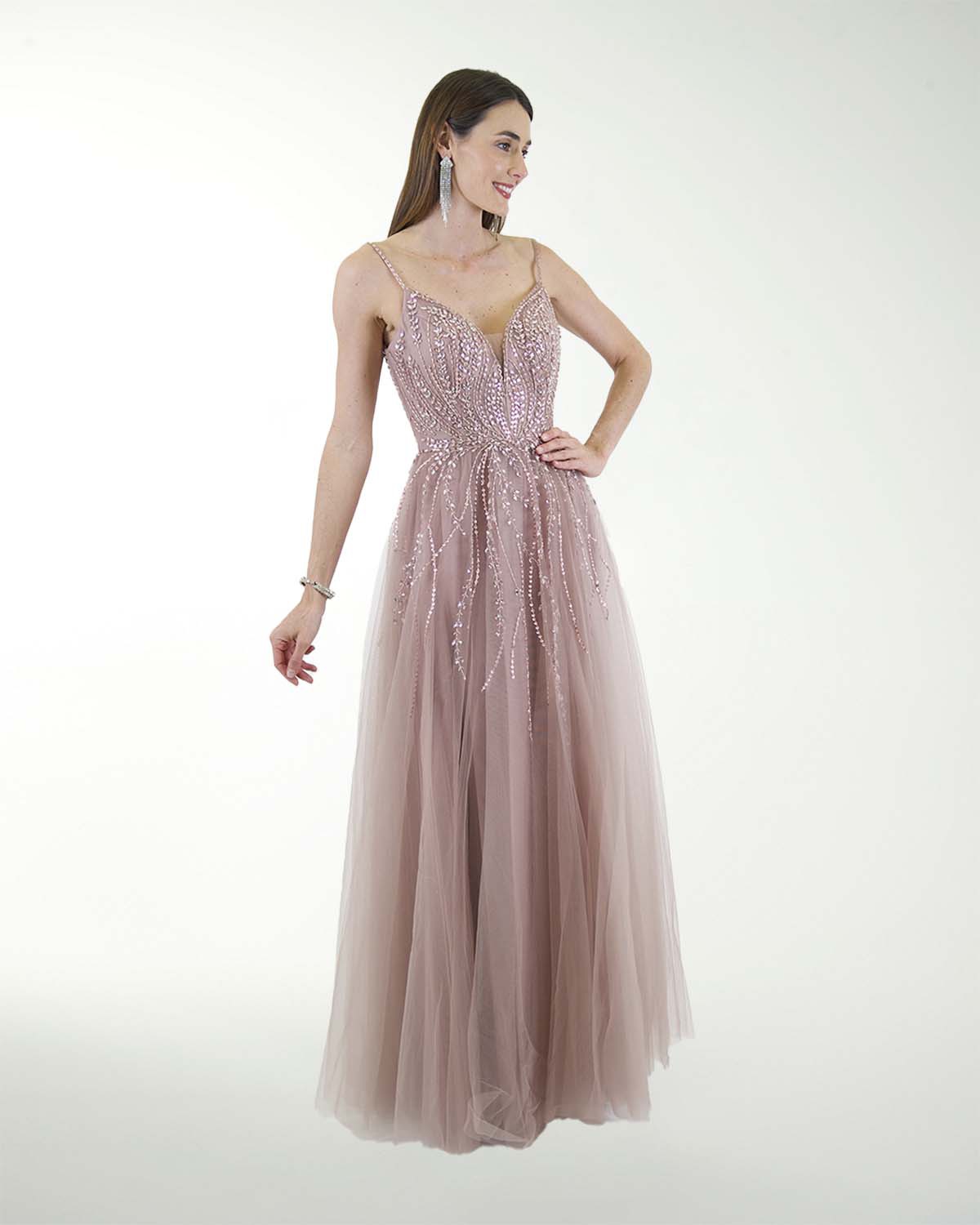 VESTIDO PR GRAN GALA CON BRILLO