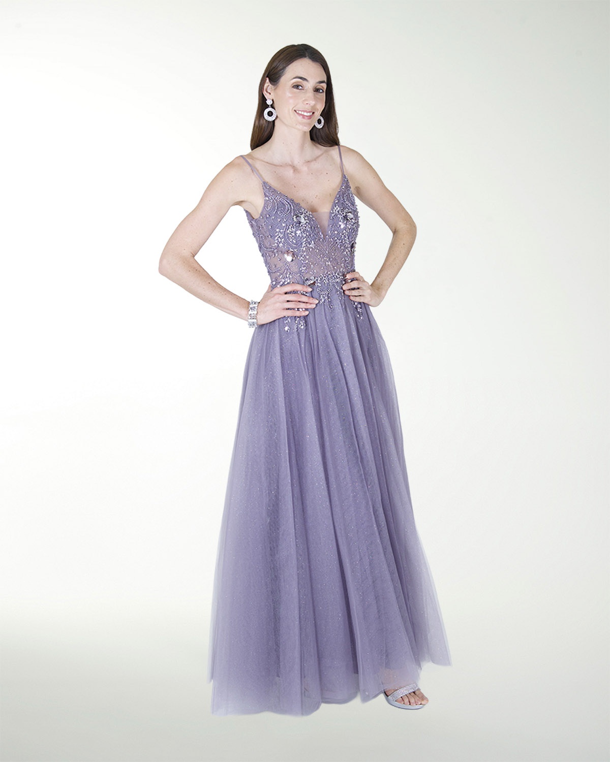 VESTIDO PR GRAN GALA CON BRILLO