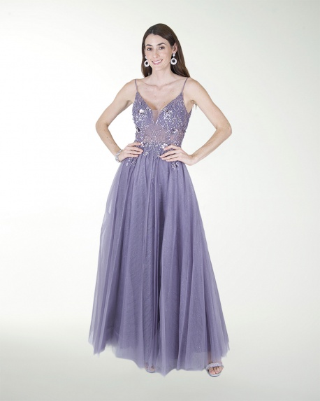 VESTIDO PR GRAN GALA CON BRILLO