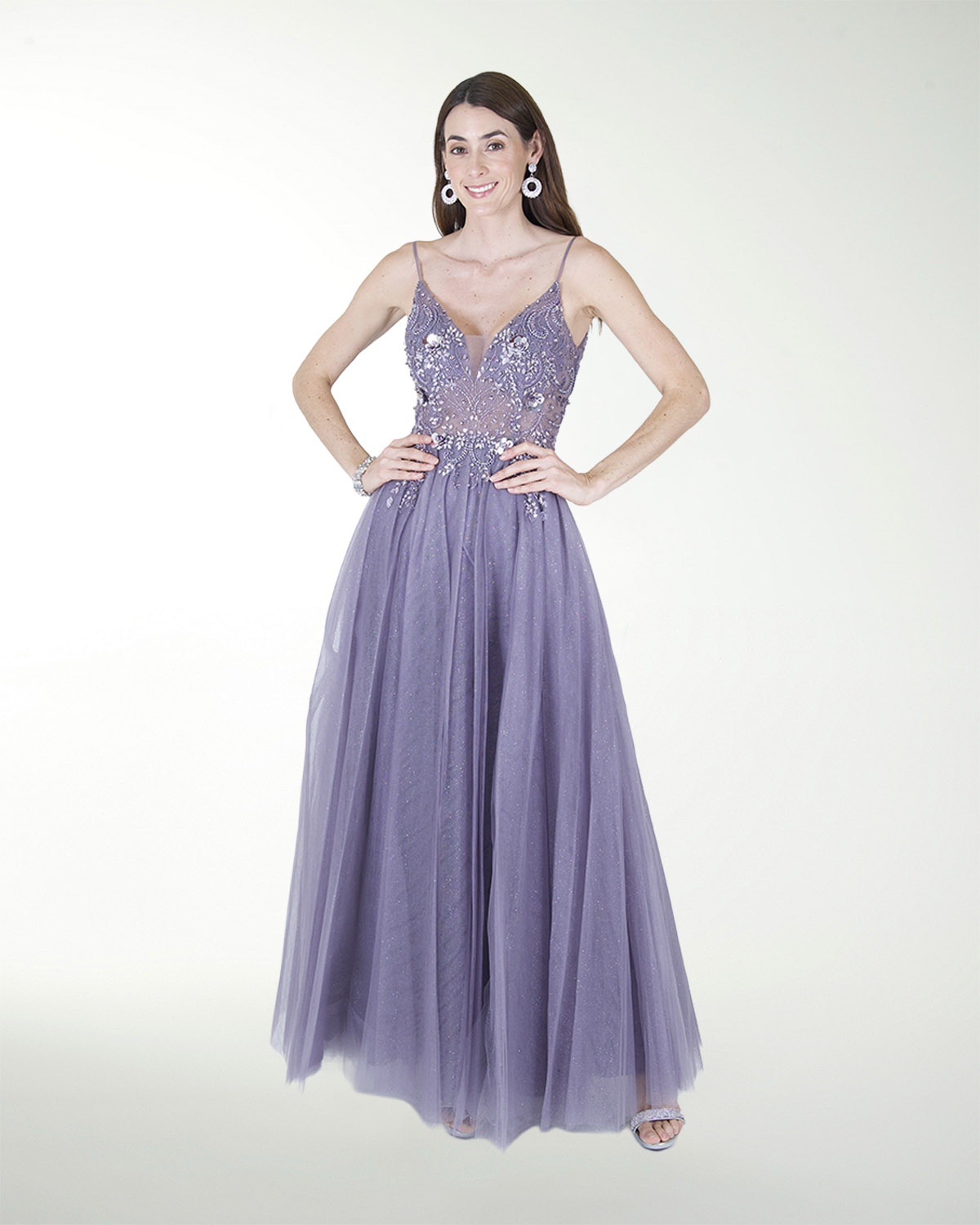 VESTIDO PR GRAN GALA CON BRILLO